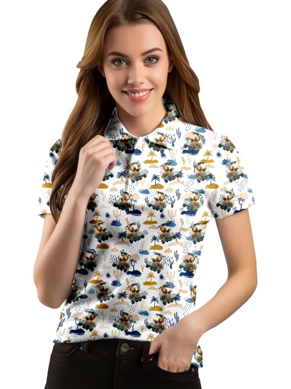 Women Gorilla Golf  Short Sleeve Quick Dry Tennis Shirts Athletic Yoga Tops Fit